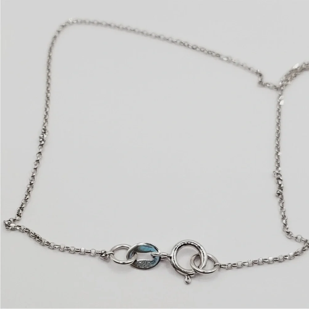 14k Solid White / Black Gold Genuine Round Diamond Swirl Pendant Necklace